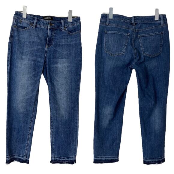 Talbots Women’s Jeans Flawless 5 Pocket Crop Raw Hem Mid Rise Size 4P - Picture 9 of 10